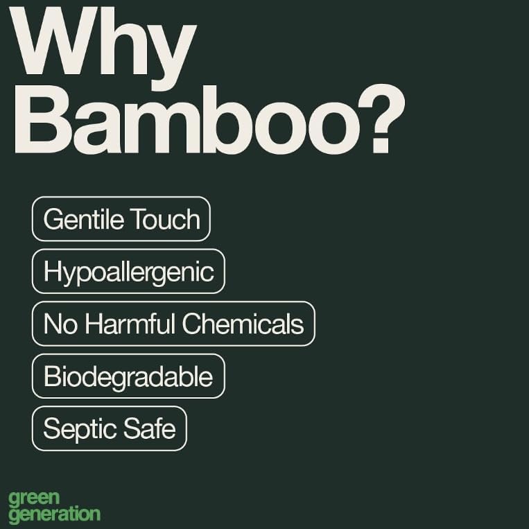 Papel Higiénico de Bambú Green Generation - 12 Rollos, 3 Capas, 300 Hojas/Rollo - Orgánico, Seguro para Fosas Sépticas, Suave y Sostenible - imagen 5