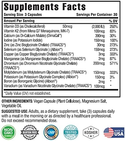 KAPPA NUTRITION Complejo Mineral Avanzado 13 en 1 - 90 Cápsulas con Vitamina K2, D3, Zinc, Selenio y Más - imagen 3