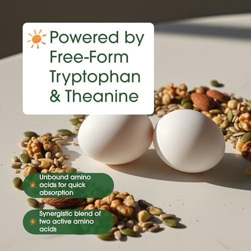 NatureBell Complejo de L-Tryptófano - 300 Cápsulas - Triple Fuerza 1,300mg L-Tryptófano con 200mg L-Theanina Libre - Fórmula Calmante para Relajación - imagen 6