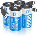 Baterías Recargables de Litio D Artman 4 Piezas, 9000mWh con Cable de Carga USB-C, 1.5V para Juguetes, Calentadores de Agua y Estufas de Gas - imagen 1