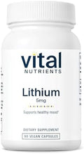 Vital Nutrients Lithium Orotate - Suplemento Vegano de Litio para Memoria y Salud Mental - 5mg - Libre de Gluten, Lácteos y Soja - 90 Cápsulas - imagen 1