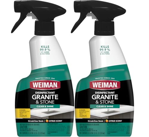 Limpiador y Desinfectante Weiman para Granito - 12 fl oz (Paquete de 2) Limpia, Desinfecta y Brilla Granito, Mármol, Cuarzo, Laminado y Más - imagen 1