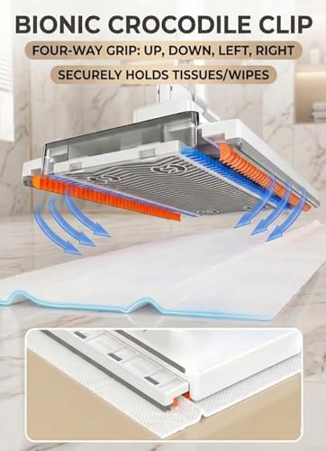 Mopa Mini Snap Grip, Cambio de Tela Sin Manos, Cabezal Rotatorio 360°, Mopa de Pared Portátil Sin Contacto para Piso, Azulejo y Espejo, Compatible - imagen 4