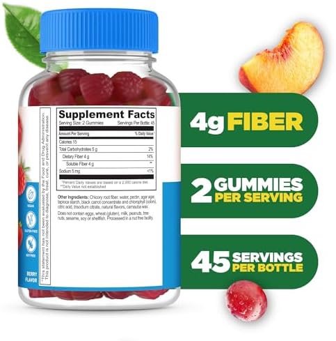 Gomitas de Fibra Sin Azúcar Lifeable para Adultos | 4g | Suplemento de Fibra Delicioso | Keto, Sin Gluten, Vegano, No GMO | Salud Digestiva | 90 - imagen 2