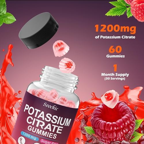 Gomitas de Citrato de Potasio Soochic - Suplemento Masticable de 1200mg para Hombres y Mujeres - Apoya Calambres y Salud Muscular - Veganas, Sin - imagen 5