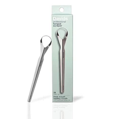 Raspador de Lengua Davids para Adultos y Niños, Acero Inoxidable Médico Profesional 100%, Hecho en EE. UU. - imagen 1