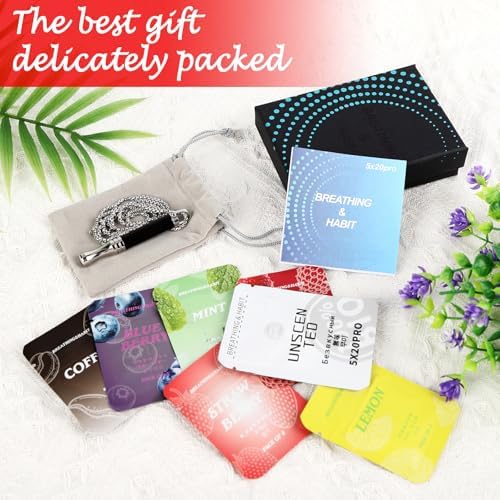Collar Breathe Free – 7 Sabores, Sin Nicotina, Inhalador para Dejar de Fumar, Inhalador de Aire Saborizado, Ayuda para la Ansiedad, Regalo - imagen 2