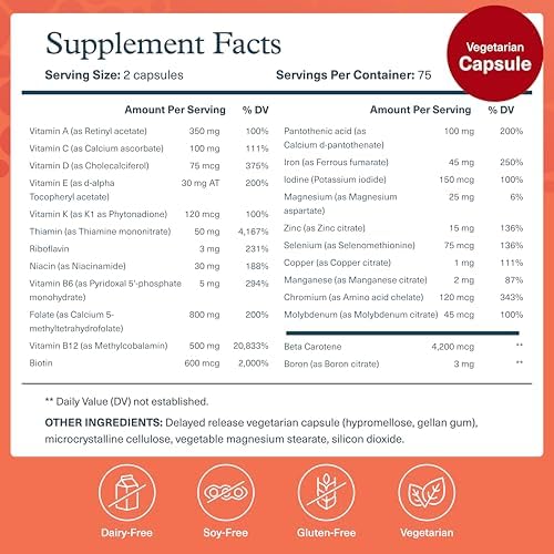 Youtheory Multi Alta Potencia - 150 Cápsulas Vegetarianas (Suministro para 75 Días) - Multivitamínico con Soporte GLP-1, Vitamina D, C y Hierro - - imagen 2