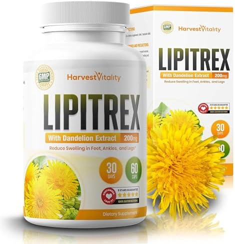 Diurético Natural para Pies, Tobillos y Piernas Hinchadas: Lipitrex Pastillas de Agua con Diente de León para Reducir la Hinchazón y Retención de - imagen 1
