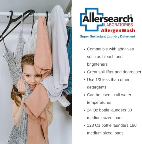 Detergente para Ropa Allersearch AllergenWash de 24 Oz, Elimina Alergenos y Olores - imagen 5