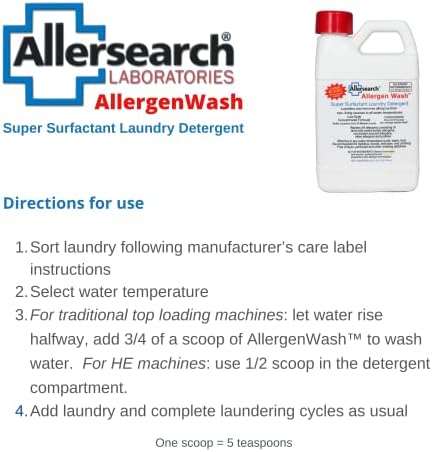 Detergente para Ropa Allersearch AllergenWash de 24 Oz, Elimina Alergenos y Olores - imagen 6