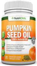 Aceite de Semilla de Calabaza NutriONN - 1000MG - 180 Softgels - Aceite Natural Prensado en Frío - Fuente de Ácidos Grasos Esenciales - Ideal para el - imagen 1