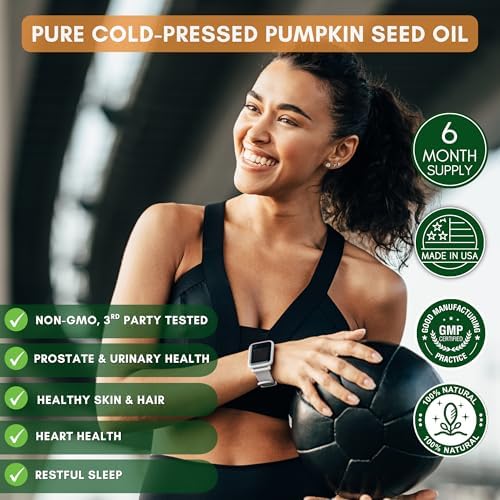 Aceite de Semilla de Calabaza NutriONN - 1000MG - 180 Softgels - Aceite Natural Prensado en Frío - Fuente de Ácidos Grasos Esenciales - Ideal para el - imagen 3