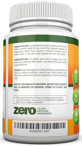 Aceite de Semilla de Calabaza NutriONN - 1000MG - 180 Softgels - Aceite Natural Prensado en Frío - Fuente de Ácidos Grasos Esenciales - Ideal para el - imagen 4