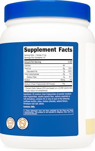 Nutricost C8 Polvo de Aceite MCT 1LB (16oz) Sabor Vainilla - 95% Aceite MCT C8, Ideal para Dietas Keto, No GMO, Sin Gluten - imagen 5