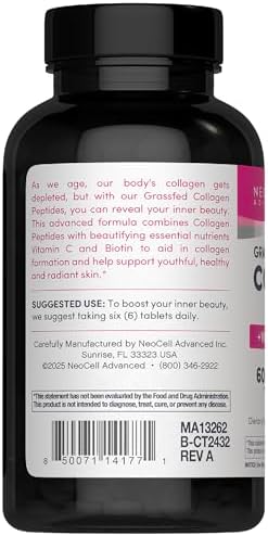 NeoCell Colágeno Avanzado en Péptidos | 270 Tabletas | 6000mg | Para Mujeres y Hombres | Con Vitamina C y Biotina | Sin OGM, Gluten ni Soja - imagen 4