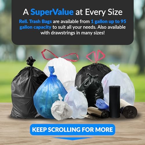 Bolsas de Basura Reli. 95 Resistentes | 30 Bolsas | Tamaño Extra Grande para Limpieza de Basura (Negro) - imagen 6