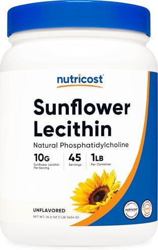 Lecitina de Girasol Nutricost (1 Libra) - Fosfatidilcolina Natural, Vegana, Sin Gluten, Sin OGM - imagen 1