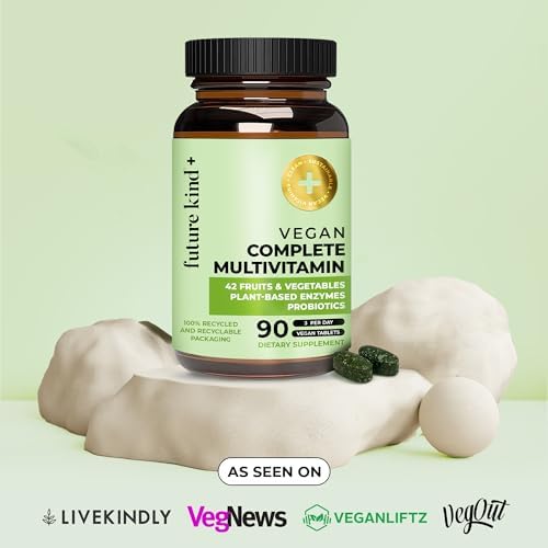 Multivitaminas Veganas Future Kind - 42 en 1 para Mujeres y Hombres con Enzimas, B12, Zinc y Probióticos para la Digestión (90 tabletas en botella - imagen 4