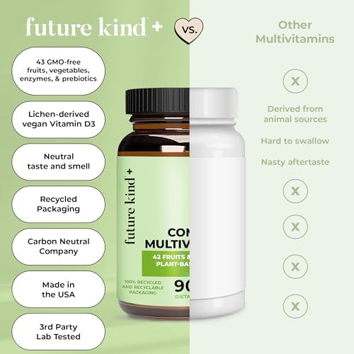 Multivitaminas Veganas Future Kind - 42 en 1 para Mujeres y Hombres con Enzimas, B12, Zinc y Probióticos para la Digestión (90 tabletas en botella - imagen 6