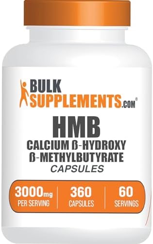 Cápsulas de HMB BulkSupplements.com - Suplemento de HMB como Calcio, Gluten Free, 6 Cápsulas por Porción (3000mg), 360 Contenido (Paquete de 1) - imagen 1