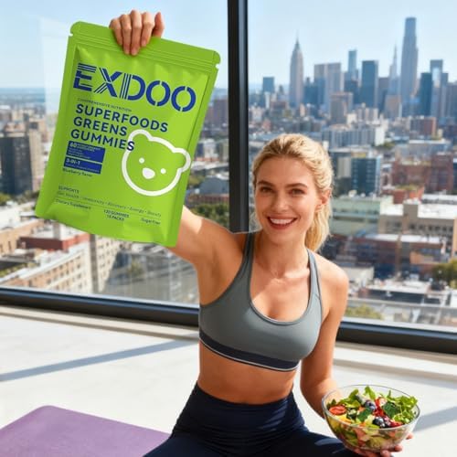 Gomitas de Fibra Super Greens Exdoo - Multivitamínico Superfood con Espirulina, Clorela, Prebióticos y Probióticos para la Salud Digestiva - 15 - imagen 6