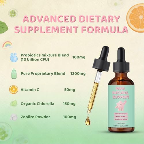 DNOUHN Limpieza de Parásitos para Humanos y Niños, Gotas Líquidas con Ajenjo, Nogal Negro, Clavo, Zeolita, Chlorella Orgánica, Orégano y Probióticos - imagen 3