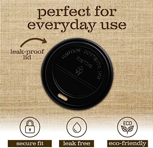 TAPAS DESHECHABLES ELEGANTES [200 PIEZAS] para Vasos de Papel de 8 oz - Tazas para Espresso, Bebidas Frías o Calientes, Té, Café, Chocolate Caliente - imagen 2