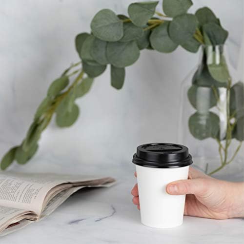 TAPAS DESHECHABLES ELEGANTES [200 PIEZAS] para Vasos de Papel de 8 oz - Tazas para Espresso, Bebidas Frías o Calientes, Té, Café, Chocolate Caliente - imagen 6