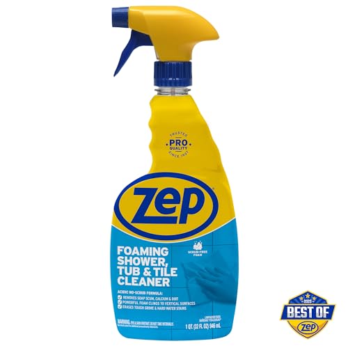 Limpiador Espumoso para Ducha, Bañera y Azulejos Zep - 32 oz (Caja de 4) ZUPFTT324 - Fórmula Sin Frotar, Elimina Acumulaciones Difíciles al Contacto - imagen 2