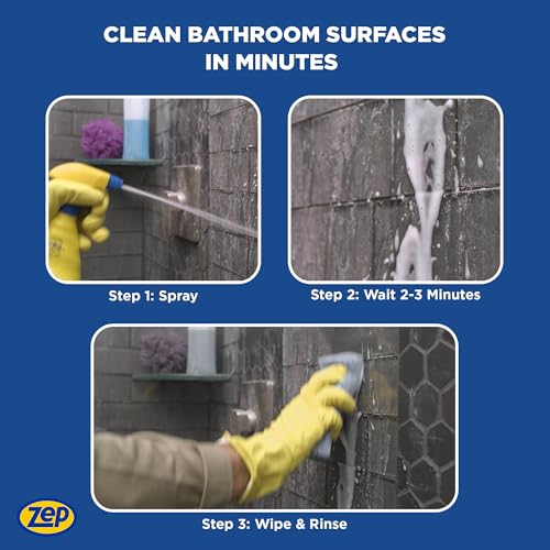 Limpiador Espumoso para Ducha, Bañera y Azulejos Zep - 32 oz (Caja de 4) ZUPFTT324 - Fórmula Sin Frotar, Elimina Acumulaciones Difíciles al Contacto - imagen 6