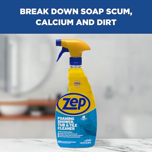 Limpiador Espumoso para Ducha, Bañera y Azulejos Zep - 32 oz (Caja de 4) ZUPFTT324 - Fórmula Sin Frotar, Elimina Acumulaciones Difíciles al Contacto - imagen 7