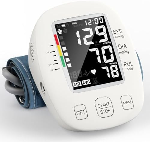 Monitores de Presión Arterial Automáticos para Uso en Casa, Máquina Digital BP con Manguito Ajustable (22-42 cm), Pantalla LCD Grande Retroiluminada - imagen 1