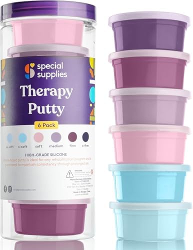 Pasta Terapéutica Special Supplies para Niños y Adultos - Kit de Ejercicios de Mano para Alivio del Estrés, 6 Resistencias, 3 Onzas Cada Una - - imagen 1
