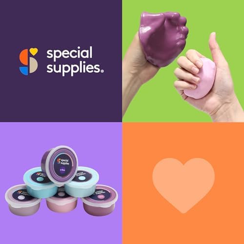 Pasta Terapéutica Special Supplies para Niños y Adultos - Kit de Ejercicios de Mano para Alivio del Estrés, 6 Resistencias, 3 Onzas Cada Una - - imagen 8