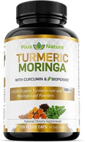 Suplementos Orgánicos de Cúrcuma y Moringa PIUS NATURE - 120 Cápsulas Veganas para Hombres y Mujeres - imagen 1