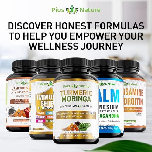 Suplementos Orgánicos de Cúrcuma y Moringa PIUS NATURE - 120 Cápsulas Veganas para Hombres y Mujeres - imagen 6