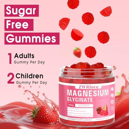 Gomitas de Magnesio Glicinato 400 mg con Ashwagandha, Malato de Magnesio y L-Teanina para Adultos y Niños, Suplemento Masticable para Sueño y - imagen 4