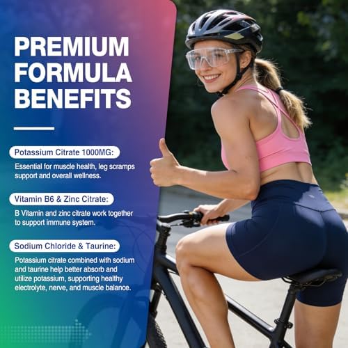 Suplemento de Citrato de Potasio Líquido, 1000mg de Potasio en Gotas para Hombres y Mujeres, con Citrato de Zinc, Vitamina B6, Sodio y Taurina, 2 Fl - imagen 3