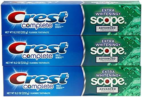 Pasta de Dientes Crest Complete Multi-Beneficio con Flúor - Blanqueamiento Extra y Frescura Avanzada Scope - 8.2 oz cada una, 3 piezas - imagen 1