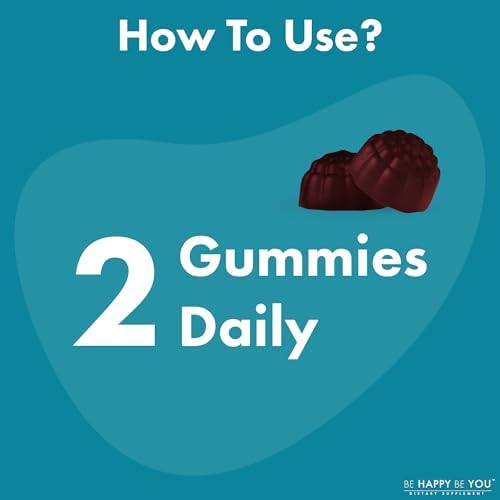 Gomitas de Magnesio Glycinate Be Happy Be You con L-Theanine – Apoyo para la Relajación y Sueño – Veganas, Sin Gelatina, Sabor Frutas Mixtas – 90 Ct - imagen 7