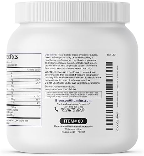 Gránulos de Lecitina Bronson (Polvo) 7500 MG, 1 Libra (454 Gramos o 16 Onzas) - imagen 4