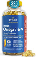 Suplemento Dietético Presca Omega 3-6-9 (325 cápsulas) - Promueve la Función Visual y la Salud Ocular - Apoya la Salud del Corazón, la Piel, el - imagen 1