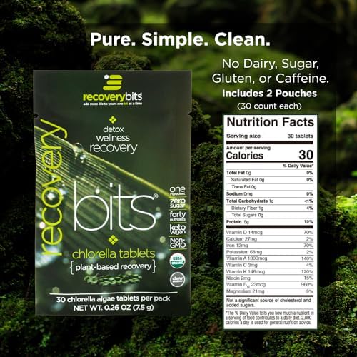 ENERGYbits/RECOVERYbits - Tabletas Orgánicas de Spirulina y Chlorella - Paquetes de Muestra Individual - Superalimento de Algas - Alto en Proteínas, - imagen 4