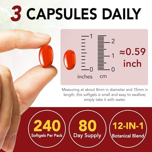 Cápsulas de Pimienta de Cayena 240 Softgels - Suplementos 12 en 1 con Vitamina D3, K2 y E, Cúrcuma, Remolacha y Extracto de Pimienta Negra - Apoya la - imagen 4