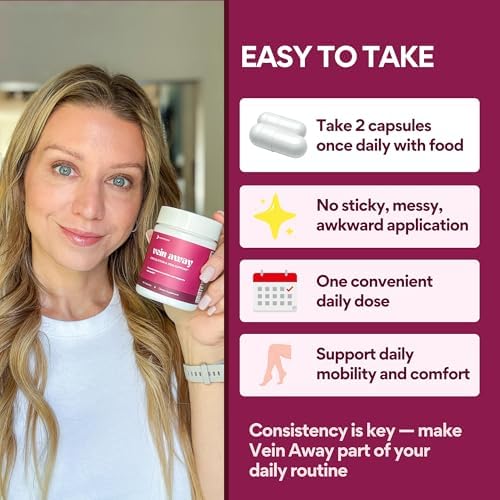 VoomVaya Vein Away – Suplementos para la Circulación y Soporte Venoso para Mujeres 35+ | Tratamiento para Venas Varicosas y Arañitas | 60 Cápsulas - imagen 7