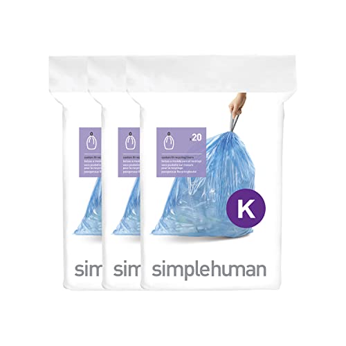 Bolsas de Basura Drawstring simplehuman Code K, 60 Piezas, Ajuste Perfecto, 35-45 Litros / 9.2-12 Galones, Azul - imagen 4