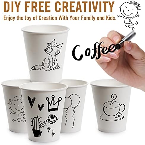 Paquete de 100 Tazas Desechables Ginkgo de 8 oz con Tapa y Manga, Ideal para Bebidas Calientes como Café, Chocolate y Cocoa - imagen 5