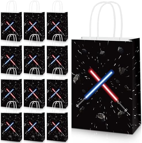 Bolsas de Papel para Fiesta HIYZI de 24 Pzs con Tema de Estrellas - Decoraciones del Universo, Regalos para Cumpleaños y Baby Shower para Niños y - imagen 1