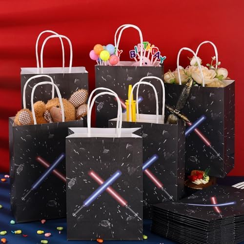 Bolsas de Papel para Fiesta HIYZI de 24 Pzs con Tema de Estrellas - Decoraciones del Universo, Regalos para Cumpleaños y Baby Shower para Niños y - imagen 4